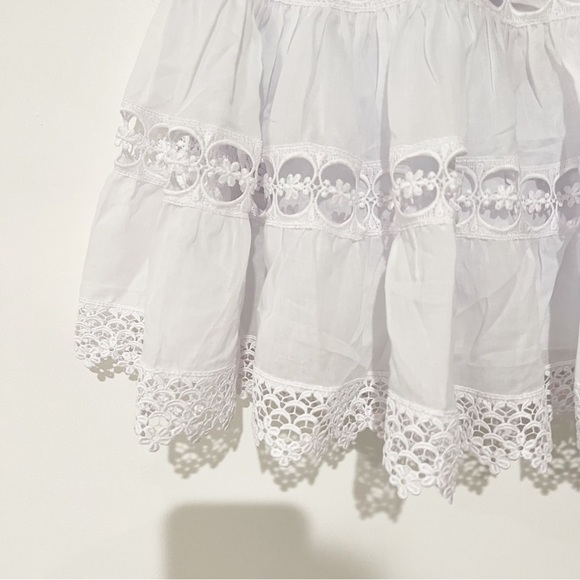 NWT Charo Ruiz Lea guipure lace-trimmed cotton-blend voile mini skirt size Large - Picture 11 of 11